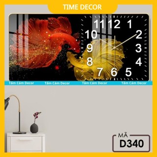 Đồng Hồ Tráng Gương Goldsun   "Cá Koi, Cá chép" in Uv5D, decor trang trí nhà cửa, trang trí phòng khách, decor phòng ngủ