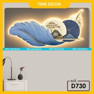 Đồng Hồ Treo Tường Goldsun  LÔNG VŨ In UV 5D Cao Cấp Trang Trí Nhà Cửa, trang trí phòng, decor phòng, decor nhà cửa
