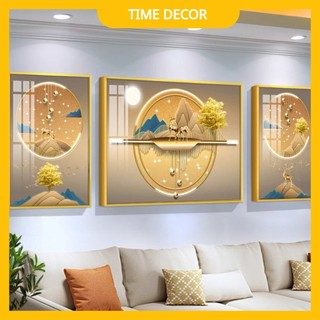 Bộ 3 Tranh Treo Tường Tráng Gương Goldsun "HUƠU TÀI LỘC PHÚ QUÝ"Trang Trí Phòng khách/ Ngủ/ Đại Sảnh/ Khách Sạn...