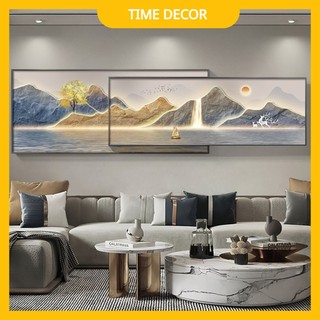 Bộ 2 tranh tráng gương Goldsun Official " NÚI RỪNG HÙNG VĨ" In UV5D Cao Cấp - Trang Trí Phòng Khách, Phòng Làm Việc