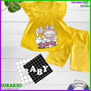 Bộ đồ bé gái cánh tiên in hinh labubu cho bé từ 6kg-27kg.GAIBEO05. .