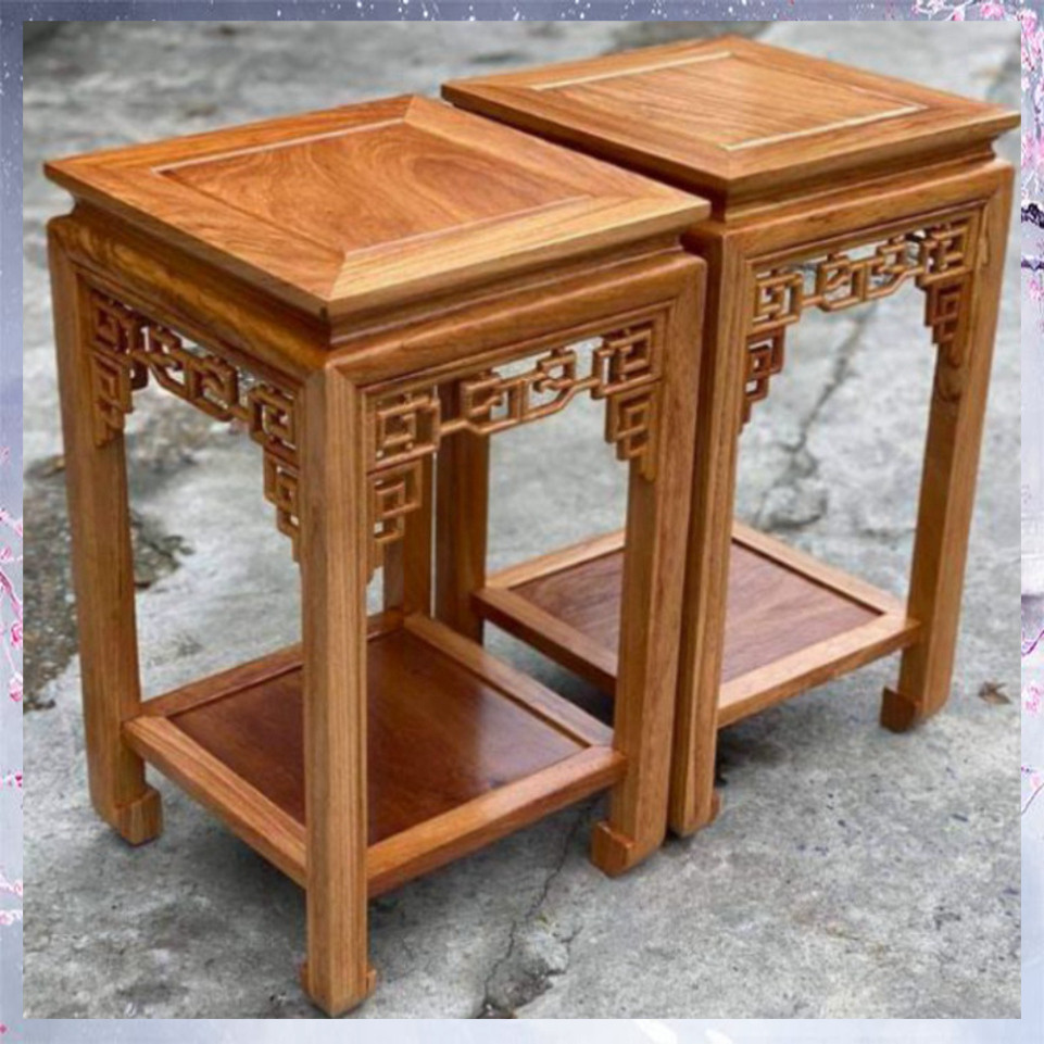 Đôn vuông gỗ gõ đỏ kích thước cao 40,50,60,70,80 vuông 30cm