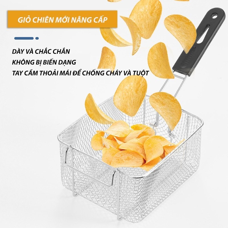 Rổ Bếp Chiên Nhúng, Rổ Bếp Chiên Inox Cao Cấp, Chiên Ngập Dầu Bảo Hành 12 Tháng HÀNG CÓ SÃN