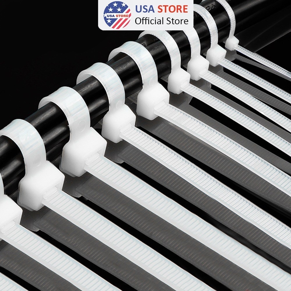 Bộ 50 Dây Rút Nhựa - Dây Thít Nhựa Lạt Khóa Siêu Chắc Nhiều Size Đen Trắng