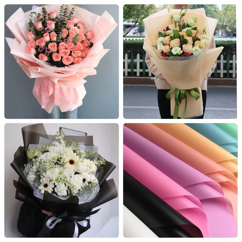 Tập 20 tờ giấy 1 mặt TRƠN ,bóng mờ gói hoa sang choảnh