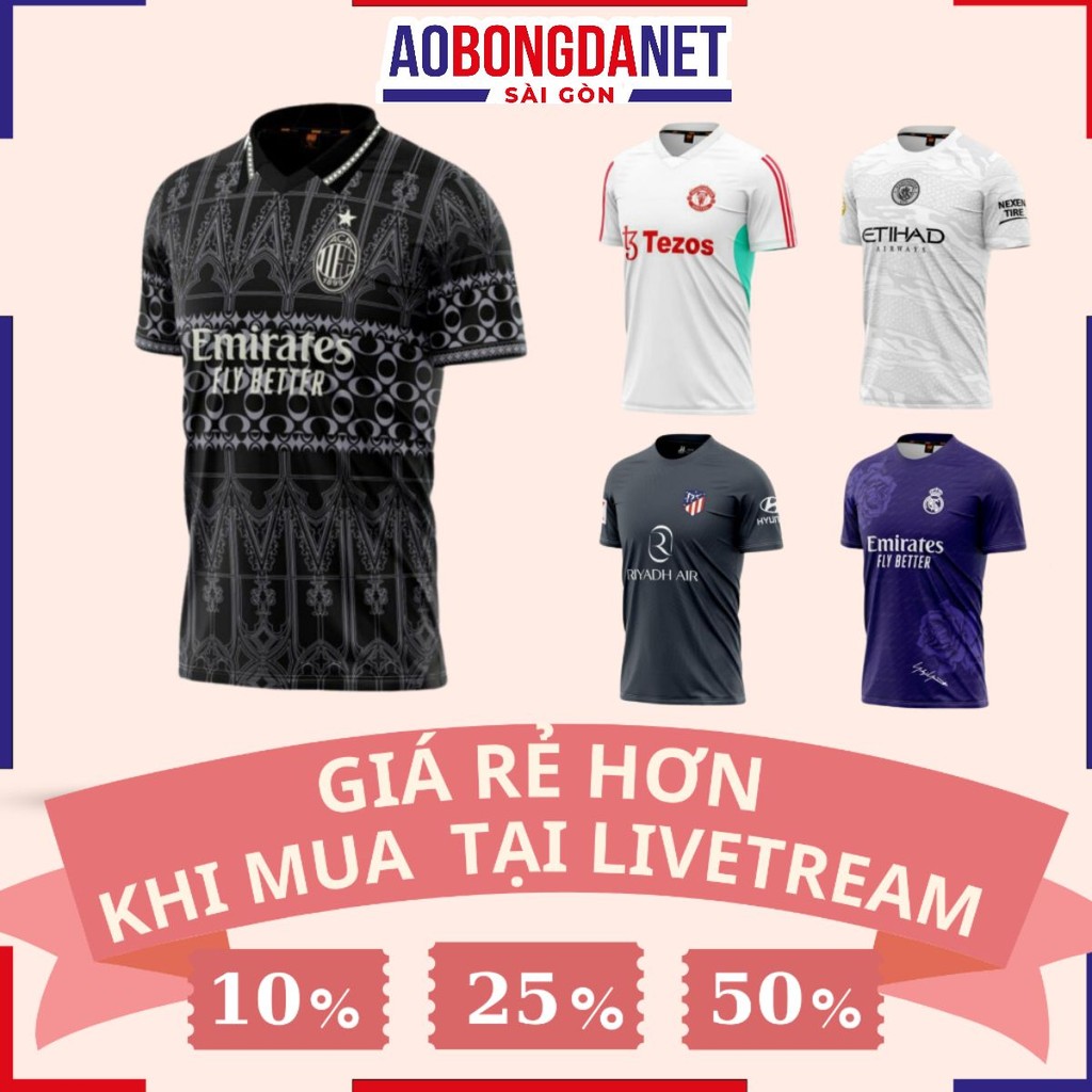 Áo Đá Banh,Quần Áo Đá Bóng Các Mẫu Clb Mu MC Mới 23-24 Chất Vải Mè Hàn Quốc Thấm Hút Co Giãn Tốt