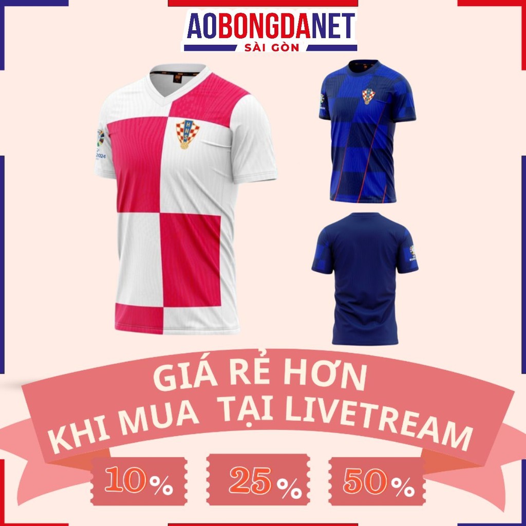 Quần Áo Đá Bóng Đội Tuyển Croatia Euro 2024, Áo Đá Banh, Đồ Thể Thao Chất Vải Thun Cao Cấp