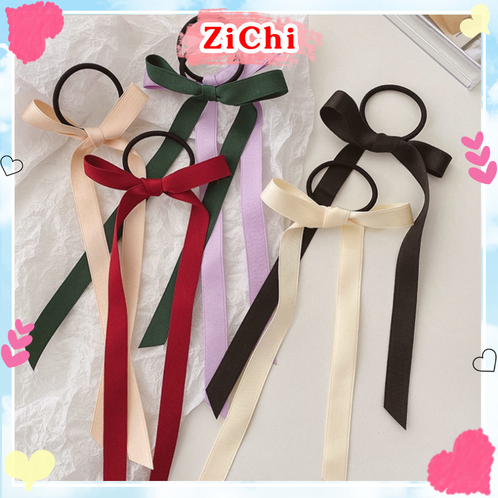 Dây Buộc Tóc Đính Nơ Ruy Băng Dễ Thương, Cột Tóc Nơ Cho Nữ ZiChi SC15