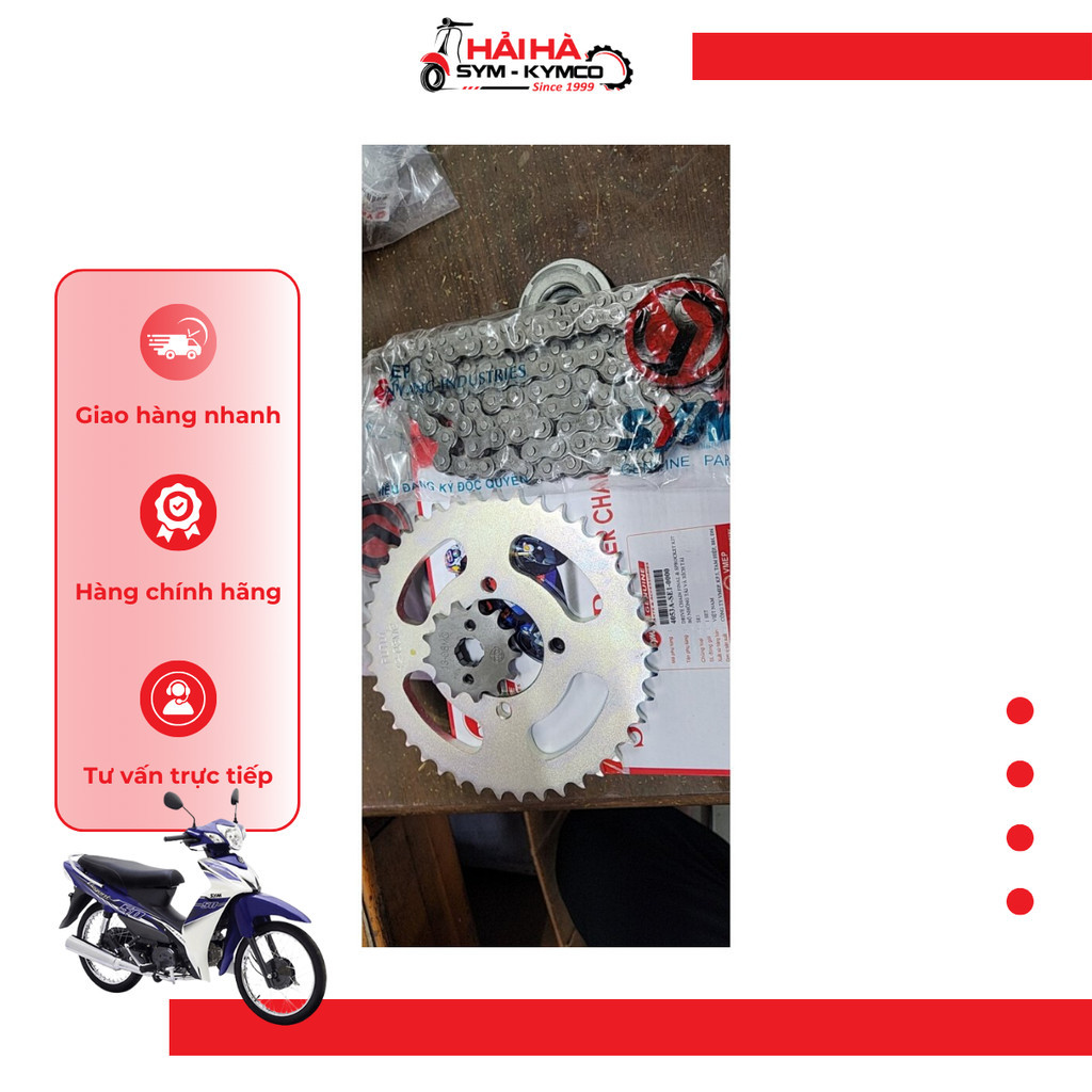 Nhông sên dĩa xe Elegant 50cc [Chính hãng SYM]