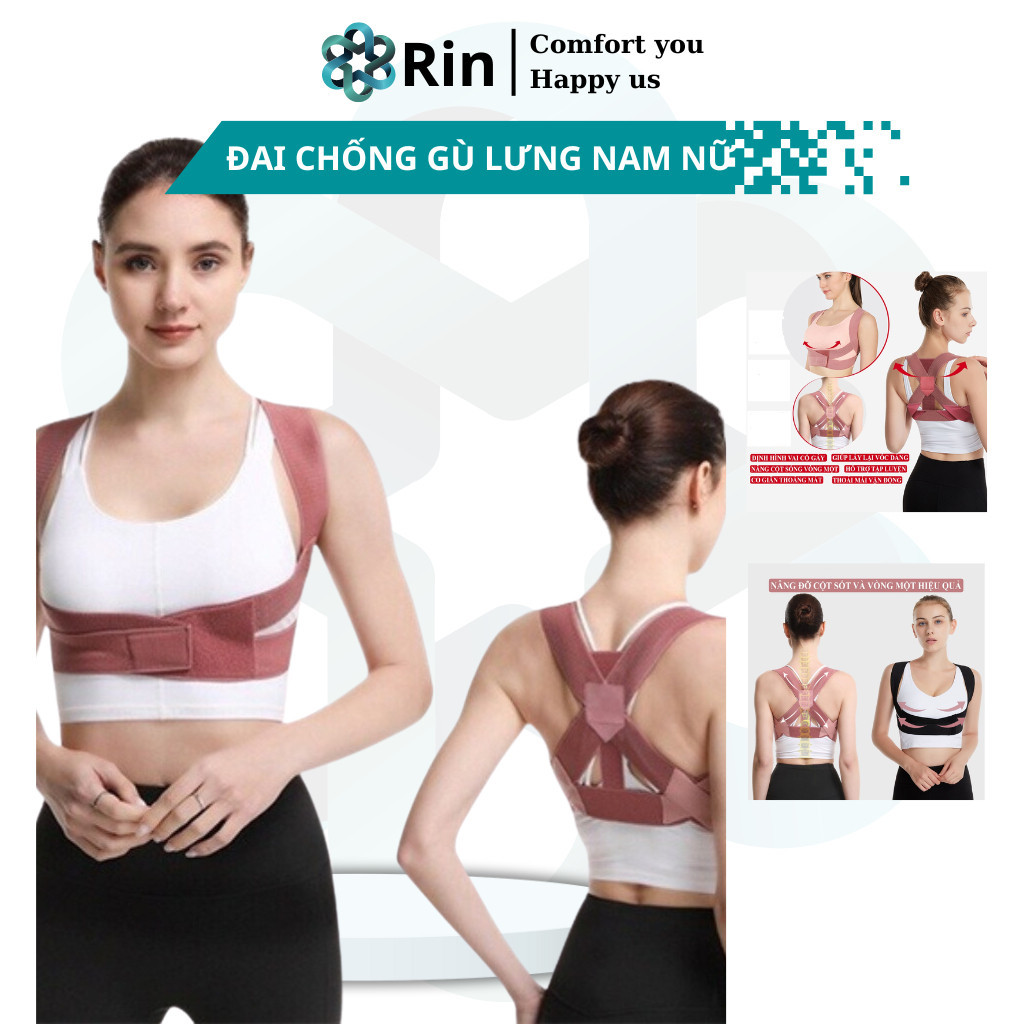 Đai Chống Gù Lưng Nam Nữ , Đai Nâng Ngực Nữ Có Nẹp Chỉnh Cột Sống, Đai Bảo Vệ Vòng 1