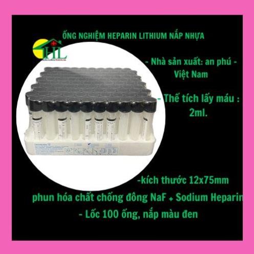 Ống nghiệm Heparin màu đen an phú ( APM )