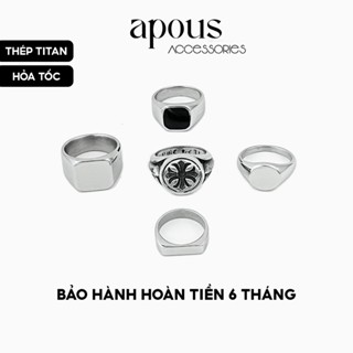 Nhẫn nam nữ Signet Rings - Thép Titan - Phụ kiện trang sức Unisex Apous