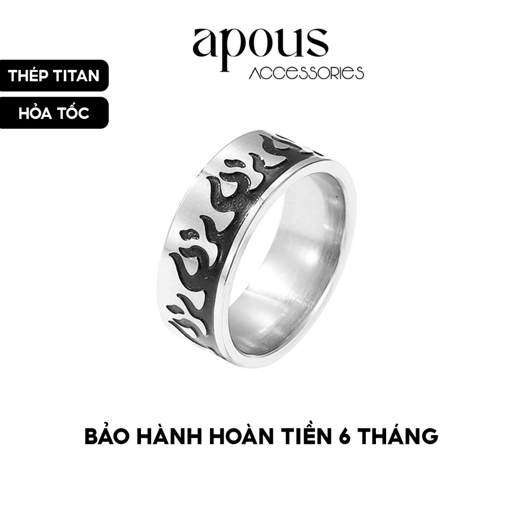N030 - Nhẫn nam nữ Basic Ngọn Lửa - Thép Titan - Phụ kiện trang sức Unisex Apous