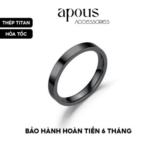 N009 - Nhẫn nam nữ Basic trơn 4mm màu đen - Thép Titan - Phụ kiện trang sức Unisex Apous