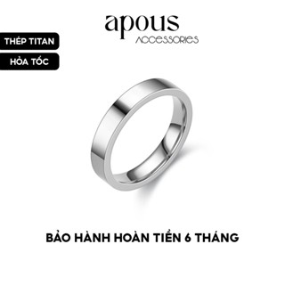 N008 - Nhẫn nam nữ Basic trơn 4mm màu bạc - Thép Titan - Phụ kiện trang sức Unisex Apous