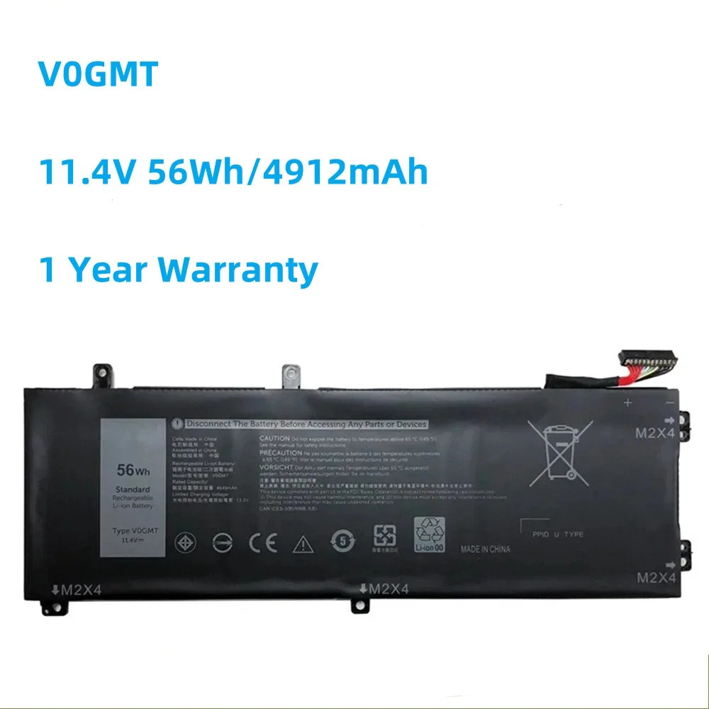 Pin máy tính xách tay v0gmt, V, 56W, Dell G7, 17, Inspiron Series 15, Dell fusro 15, Series