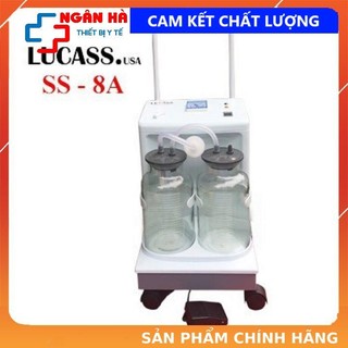 Máy hút dịch, mũi đờm 2 bình Lucass ss-8a cho phòng khám, bệnh viện tặng kèm 2 đầu hút