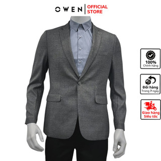  Áo khoác blazer nam demi Owen BL231720 màu xám vest rời vải polyester cao cấp dáng slim fit trẻ trung lịch lãm 