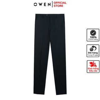 Quần âu tây nam công sở cao cấp OWEN QST231513R2 cao cấp dáng slim fit dáng ôm màu navy vải nano mềm mát