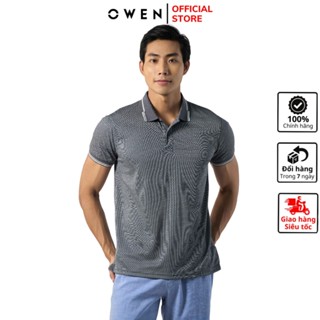 Áo thun nam có cổ bẻ polo OWEN APT231215 phông ngắn tay hàng hiệu cao cấp dáng body fit màu xanh tím vải cotton mềm mát