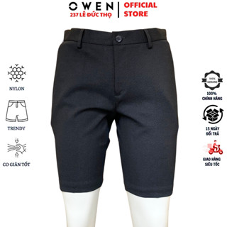 Quần short âu nam OWEN SW231924 sooc tây ngố đùi màu xám melange chất liệu nylon cao cấp dáng trendy ôm vừa