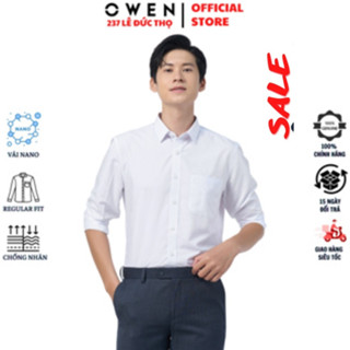 Áo sơ mi trắng trơn nam OWEN somi công sở dài tay form regular fit tà lượn có túi chất nano cao cấp nhẹ mát chống nhăn