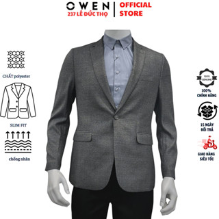  Áo khoác blazer nam demi Owen BL231720 vest rời màu xám dáng ôm  trẻ trung lịch lãm 