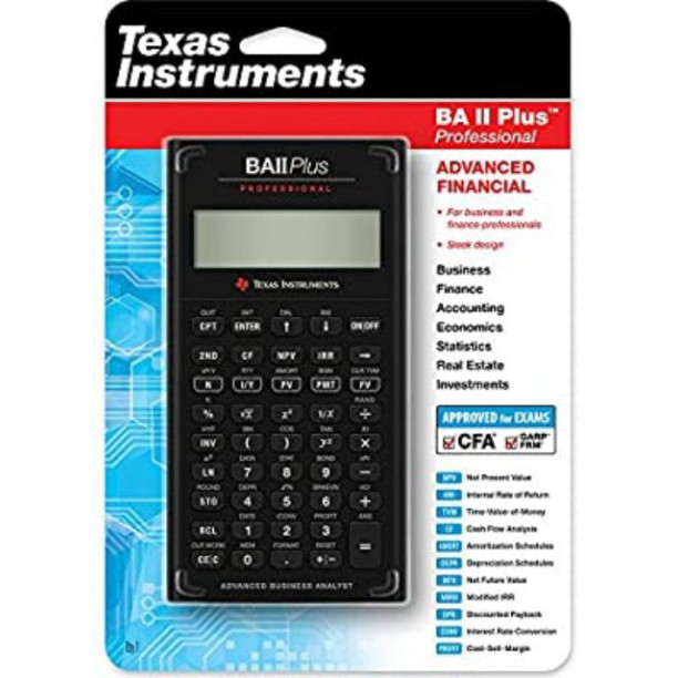 Texas Instruments BA II Plus Professional Financial Calculator
Máy tính tài chính học CFA FRM
