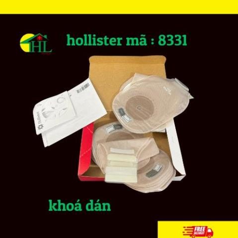 [HỘP 10 TÚI] hậu môn nhân tạo (túi chứa phân) một mảnh có khóa cuốn Hollister 8331, Hollister dùng k