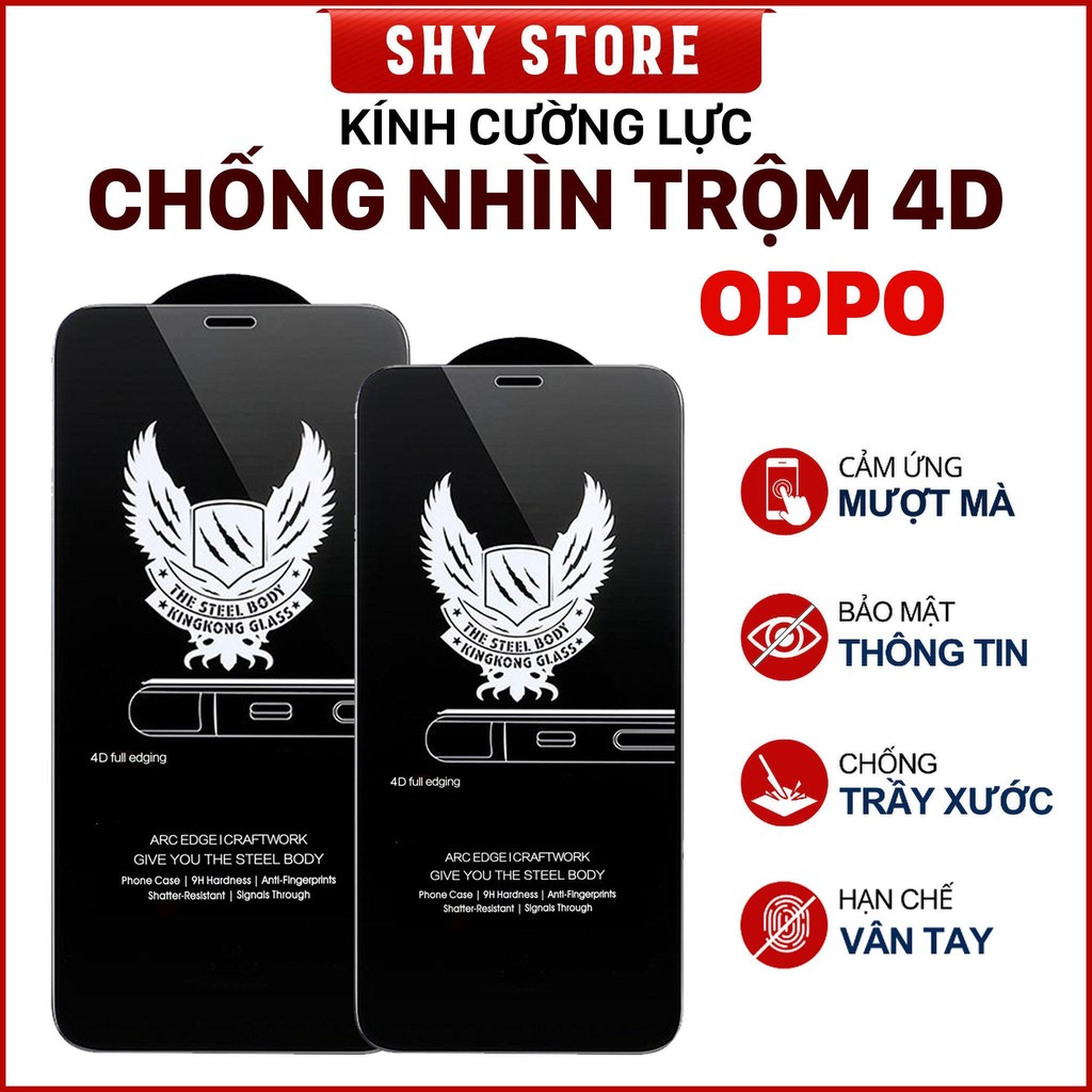 [CNT] Kính cường lực Oppo A56 A56s 4G 5G | Chống nhìn trộm không nhận vân tay phủ nano