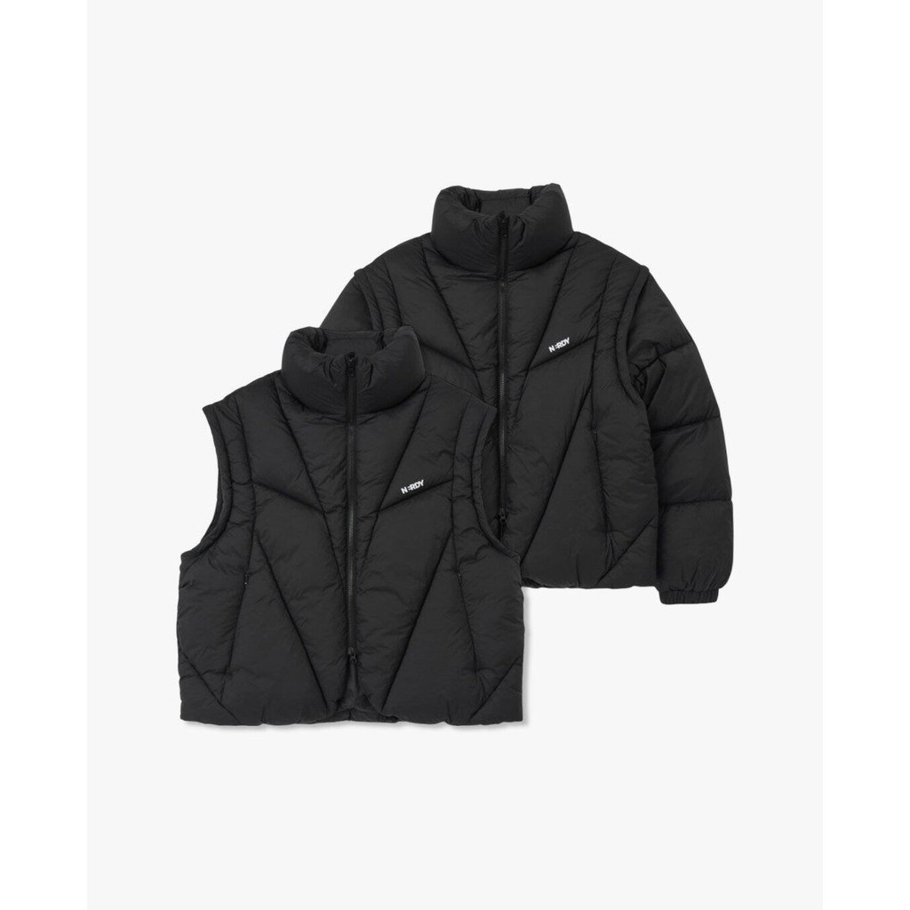 NERDY - Áo khoác phao unisex Fragment Detachable Puffer