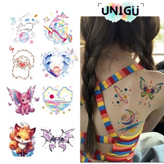  Unigu Hình xăm mini 4cm nhiều màu | Hình xăm dán chống nước tạm thời dễ thương unisex dán tay cute 