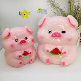 [ MUA 1 TẶNG 1 HEO NHỎ ]Heo đất tiết kiệm Heo DƯA HẤU siêu dễ thương size To / ống tiết kiệm trang trí -HDDC