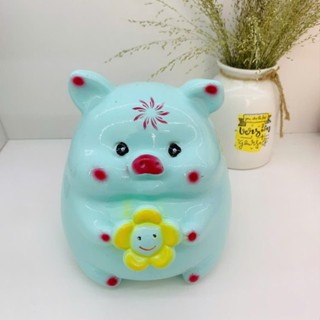 Heo đất lợn đất tiết kiệm Heo Ôm Hoa dễ thương-ống tiết kiệm quà tặng trang trí decor - Xưởng Lợn Đất