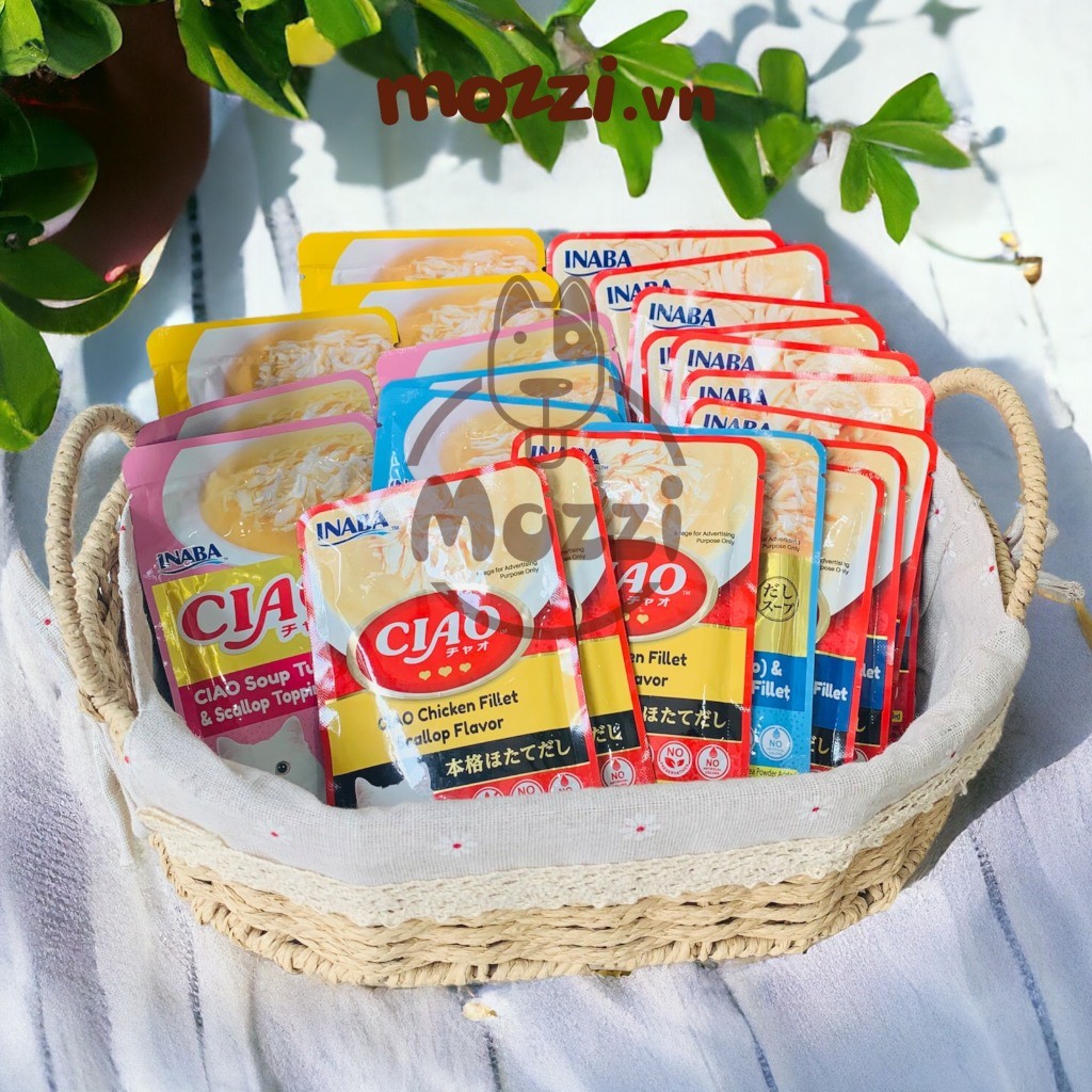 [Hộp 16 gói] Pate cho mèo Ciao Gói 40gr