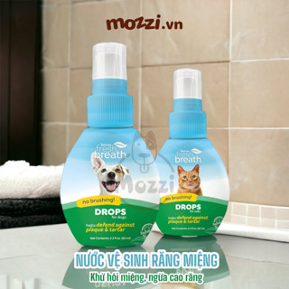 Dung dịch chăm sóc răng miệng đậm đặc Tropiclean Fresh Breaths Drops pha nước uống Chai 65ml cho chó mèo