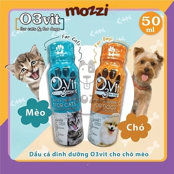 Dầu cá dưỡng da lông O3vit Fish Oil Chai 50ml cho chó mèo