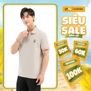 Áo thun polo nam YODY size lớn thêu gấu ở ngực thời trang nam công sở APM6297