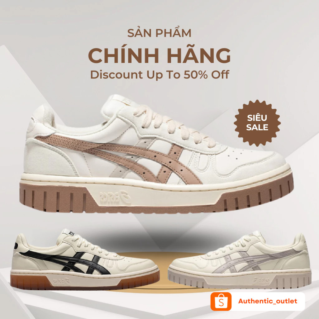 [CHÍNH HÃNG] Giày sneaker asics court mz cream black gum Đủ Sz Màu cho Nam và nữ chuẩn authentic outlet