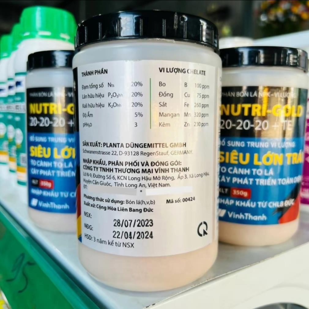 Phân bón lá NUTRI-GOLD 20- 20- 20+ TE ( Siêu Lớn Trái )