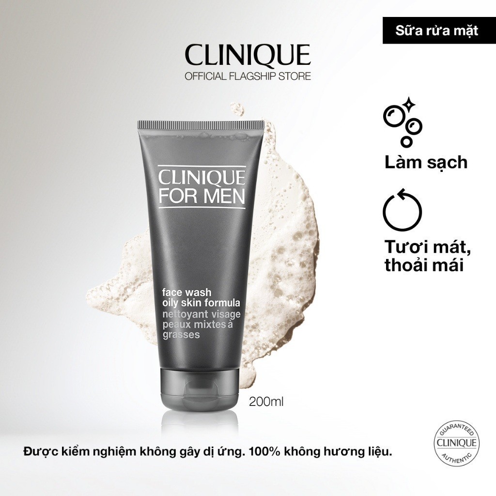 Sữa rửa mặt dành cho nam với công thức không chứa dầu Clinique For Men Face Wash Oily Skin Formula -