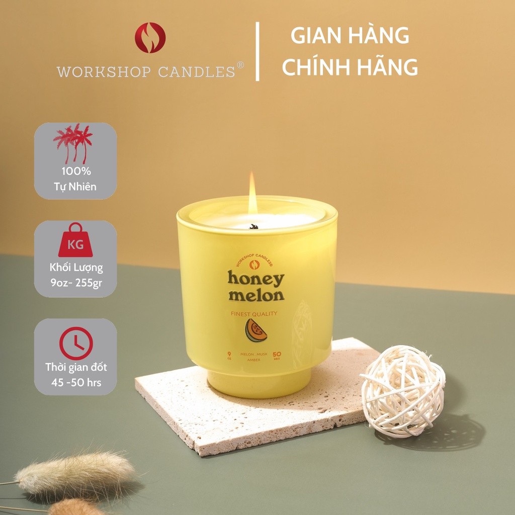 Nến Thơm Cao Cấp Hương Mật Ong Honey Size 8.8oz Thương Hiệu Workshop Candles H&H Home