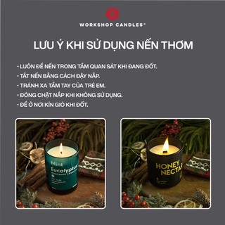 Nến Thơm Cao Cấp Hương Mật Ong Honey Size 8.8oz Thương Hiệu Workshop Candles H&H Home