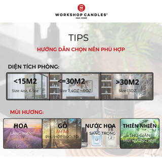Nến Thơm Cao Cấp Hương Mật Ong Honey Size 8.8oz Thương Hiệu Workshop Candles H&H Home