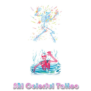 Miếng dán hình xăm tạm thời SAI COLORFUL TATTOO 18CM×11CM chống thấm nước 142