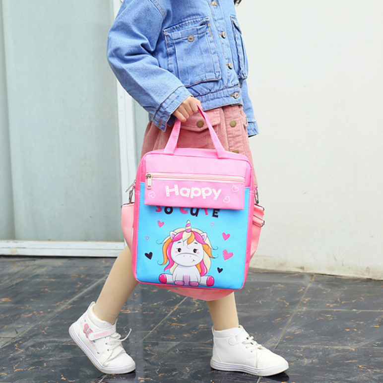 Guangluo Anh hoạt hình dễ thương túi xách dung tích lớn học sinh tiểu học học học phí bài tập về nhà