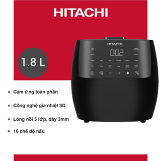 Nồi cơm điện tử Hitachi RZ-S18VN - Màu Đen - Dung Tích 1.8L - Nấu 3D, Bảo Hành 24 Tháng