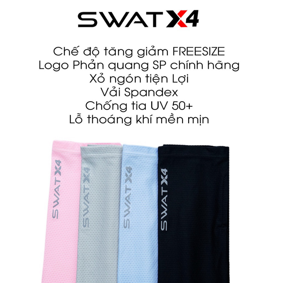 Găng tay/ống tay dài che nắng SWAT X4 xỏ ngón tiện lợi màu xanh biển siêu xịn cao cấp