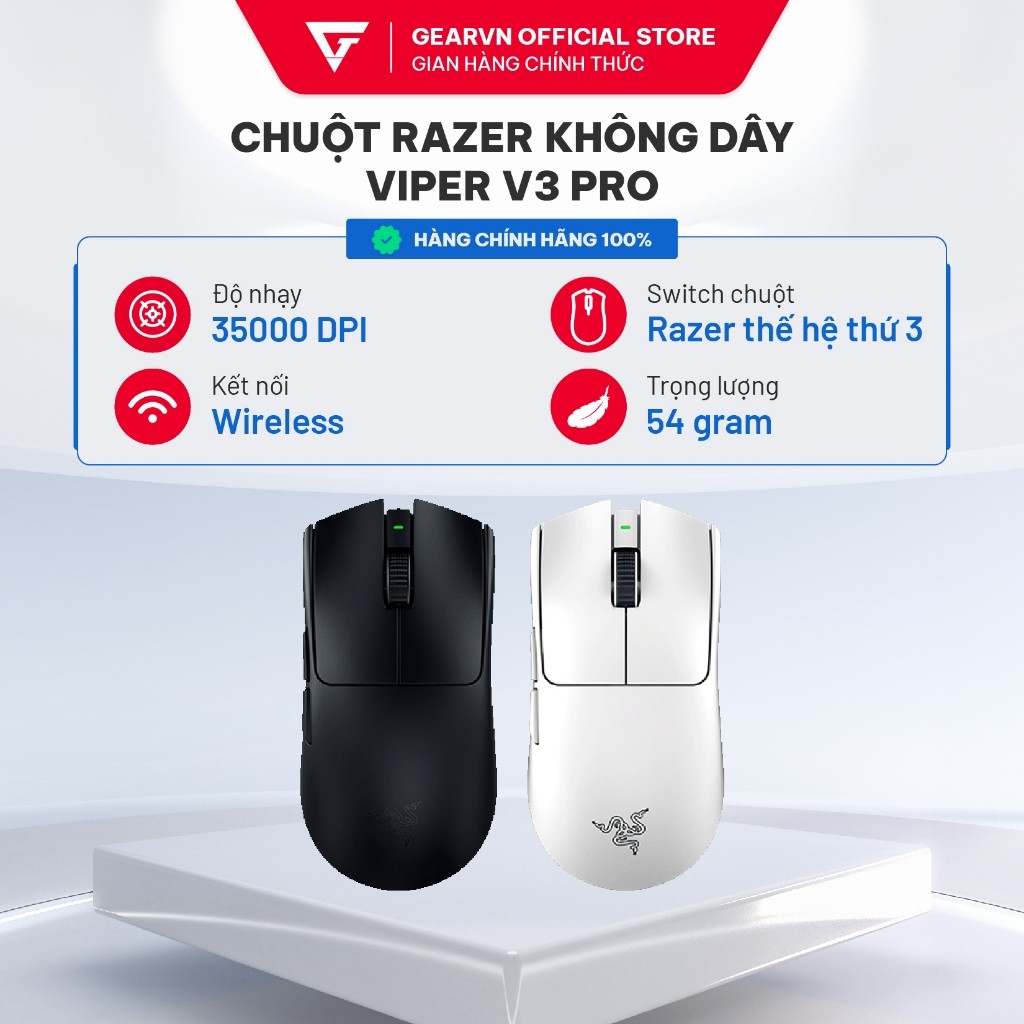 Chuột Razer Không dây Viper V3 Pro Đen/ Trắng