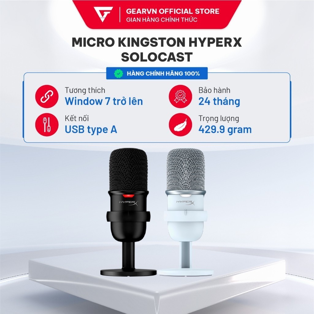 Micro Kingston HyperX SoloCast Black/ White